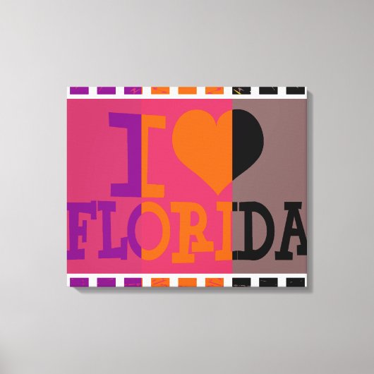 Ik hou van Florida - Pop kunst 3 Canvas Afdruk (Voorkant)