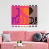 Ik hou van Florida - Pop kunst 3 Canvas Afdruk (Insitu (Woonkamer))