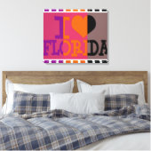 Ik hou van Florida - Pop kunst 3 Canvas Afdruk (Insitu (Slaapkamer))