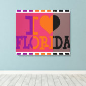 Ik hou van Florida - Pop kunst 3 Canvas Afdruk (Insitu (Houten vloer))