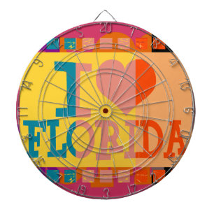 Ik hou van Florida - Pop kunst Dartbord