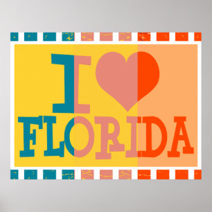 Ik hou van Florida - Pop kunst Poster