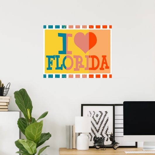 Ik hou van Florida - Pop kunst Poster (Thuiskantoor)