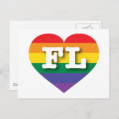 Ik hou van Florida Rainbow Heart Briefkaart (Voorkant / Achterkant)