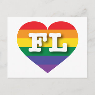 Ik hou van Florida Rainbow Heart Briefkaart