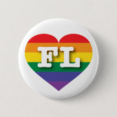 Ik hou van Florida Rainbow Heart Ronde Button 5,7 Cm (Voorkant)