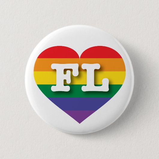 Ik hou van Florida Rainbow Heart Ronde Button 5,7 Cm (Voorkant)
