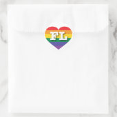 Ik hou van Florida Rainbow Heart Ronde Sticker (Tas)