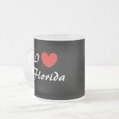 Ik hou van Florida typografie Frosted Coffee Mok (Voorkant links)