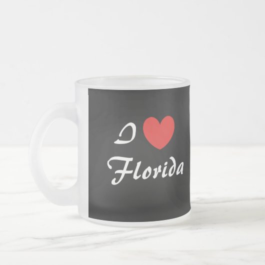 Ik hou van Florida typografie Frosted Coffee Mok (Links)