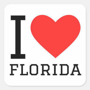 Ik hou van Florida Vierkante Sticker