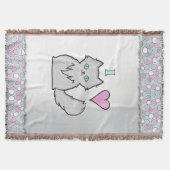 Ik hou van fluffy White Katten Deken (Voorkant)