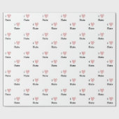 Ik hou van fluit rood hart van Muzieknoten Cadeaupapier (Vlak)