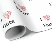 Ik hou van fluit rood hart van Muzieknoten Cadeaupapier (Rol Hoek)