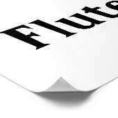 Ik hou van fluit rood hart van Muzieknoten Poster (Hoek)