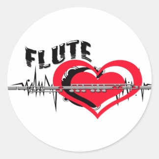 Ik hou van fluithart ronde sticker