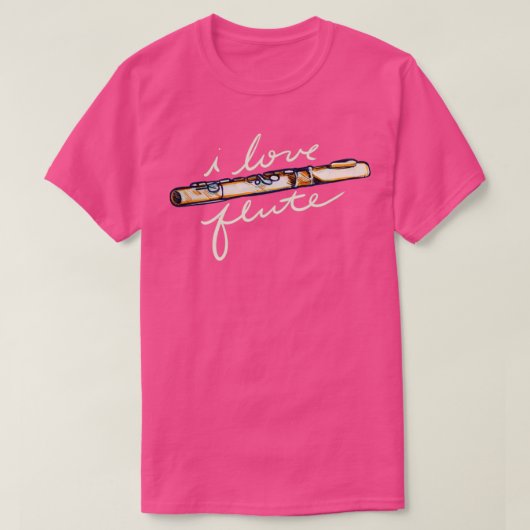 Ik hou van flute1 t-shirt (Design voorkant)