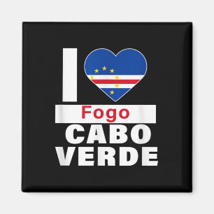Ik hou van Fogo Cabo Verde met Kaapverdische vlag Magneet