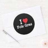Ik hou van Foie Gras hart T-shirt Ronde Sticker (Envelop)