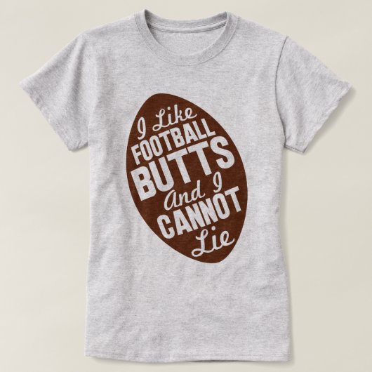 Ik hou van Football Butts T-shirt (Design voorkant)