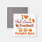 Ik hou van Football en pompoenkruid. Magneet (Voorkant / Achterkant)