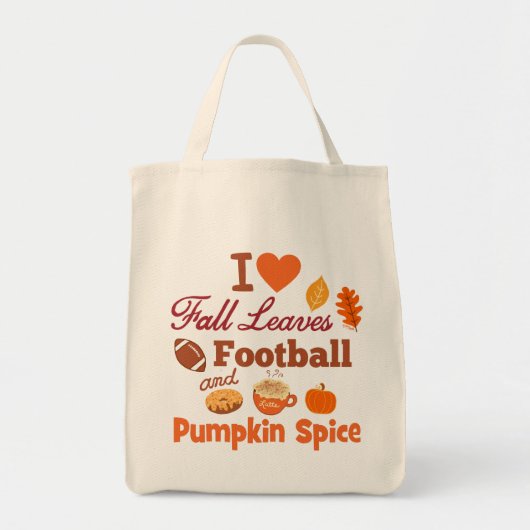 Ik hou van Football en pompoenkruid. Tote Bag (Voorkant)