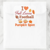 Ik hou van Football en pompoenkruid. Vierkante Sticker (Tas)