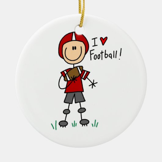 Ik hou van Football Keramisch Ornament (Voorkant)