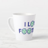 Ik hou van football latte mok (Linkerhoek)