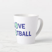 Ik hou van football latte mok (Rechterhoek)