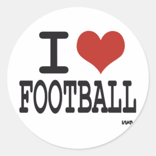 Ik hou van FOOTBALL Ronde Sticker