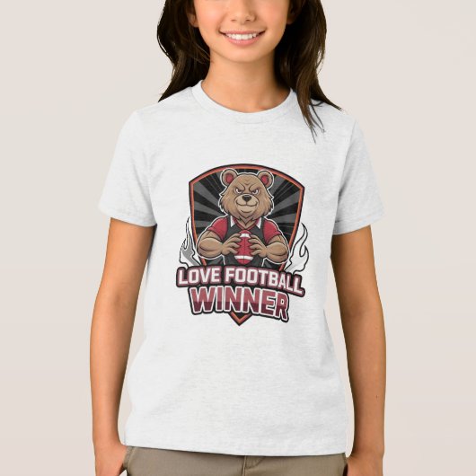 Ik hou van football Tri-Blend shirt (Voorkant)