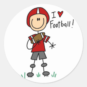 Ik hou van Football Tshirts en cadeaus Ronde Sticker