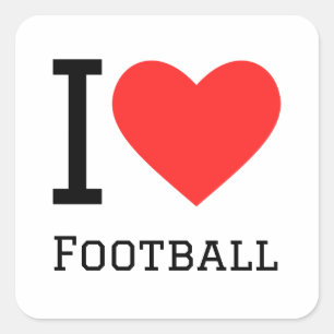 Ik hou van football vierkante sticker
