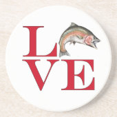 Ik hou van forel zandsteen onderzetter (Voorkant)