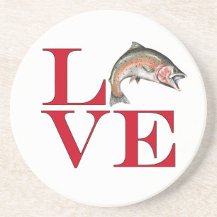 Ik hou van forel zandsteen onderzetter