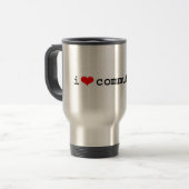 Ik hou van forenzen - Travel Mug Reisbeker (Voorkant links)