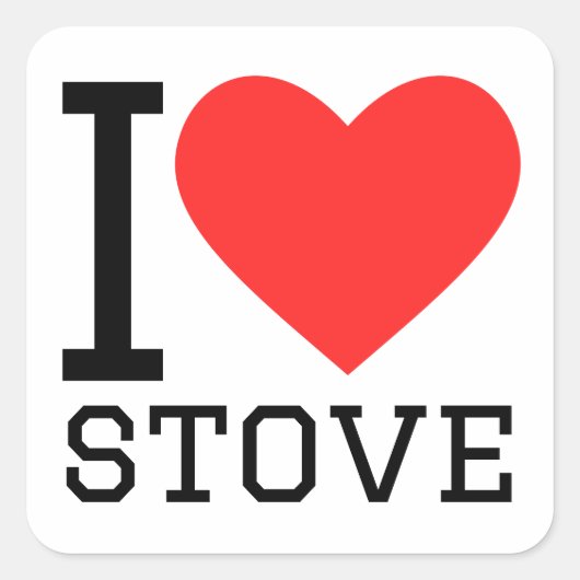 Ik hou van fornuis vierkante sticker (Voorkant)