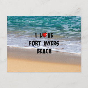 Ik hou van fort Myers Beach Briefkaart