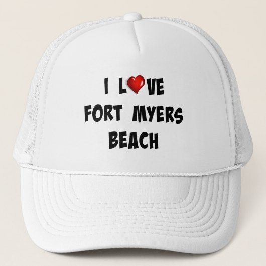 Ik hou van Fort Myers Beach Trucker Pet (Voorkant)