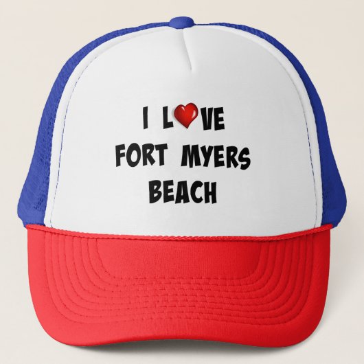 Ik hou van fort Myers Beach Trucker Pet (Voorkant)