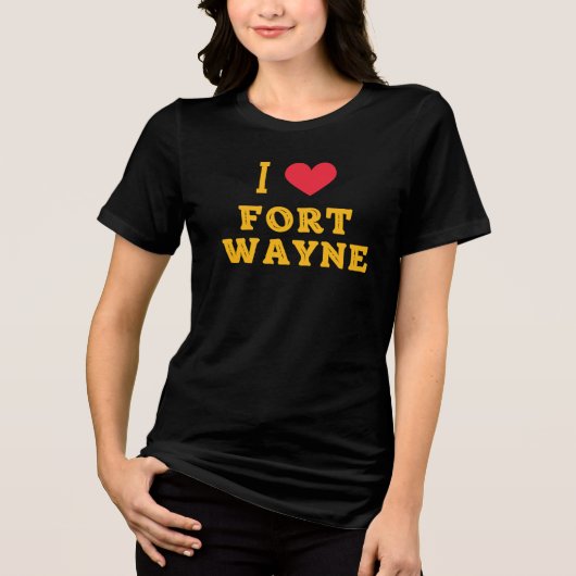 Ik hou van Fort Wayne, Indiana Tri-Blend Shirt (Voorkant)