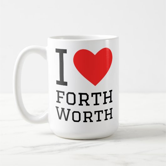 Ik hou van forth worth koffiemok (Links)