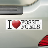 Ik hou van fossiele brandstoffen bumpersticker (Op auto)