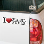 Ik hou van fossiele brandstoffen bumpersticker (Op Truck)
