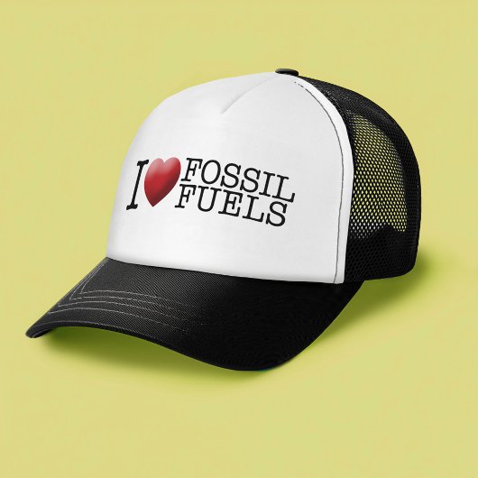 Ik hou van fossiele brandstoffen trucker pet