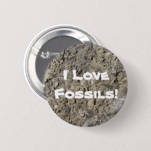 Ik hou van fossielen! (Fossiele hash-afdruk) Ronde Button 5,7 Cm (Voorkant /achterkant)
