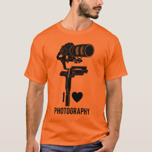 Ik hou van fotografie Camerasilhouet Grafisch  T-shirt