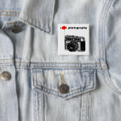 Ik hou van Fotografie Poppy camera Vierkante Button 5,1 Cm (In situ)