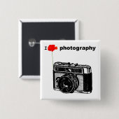 Ik hou van Fotografie Poppy camera Vierkante Button 5,1 Cm (Voorkant /achterkant)